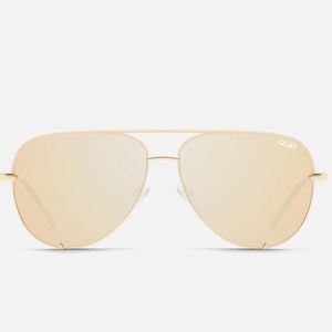 Quay Australia Women's High Key Extra Large Frame Gold/Gold Polarized